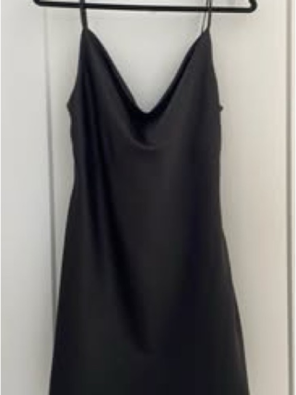 Black Slip Dress with Cowl Neck